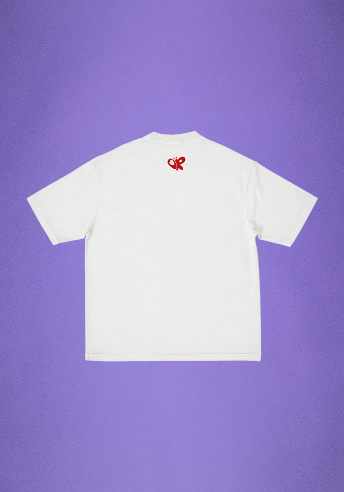 love is embarrassing t-shirt back purple background