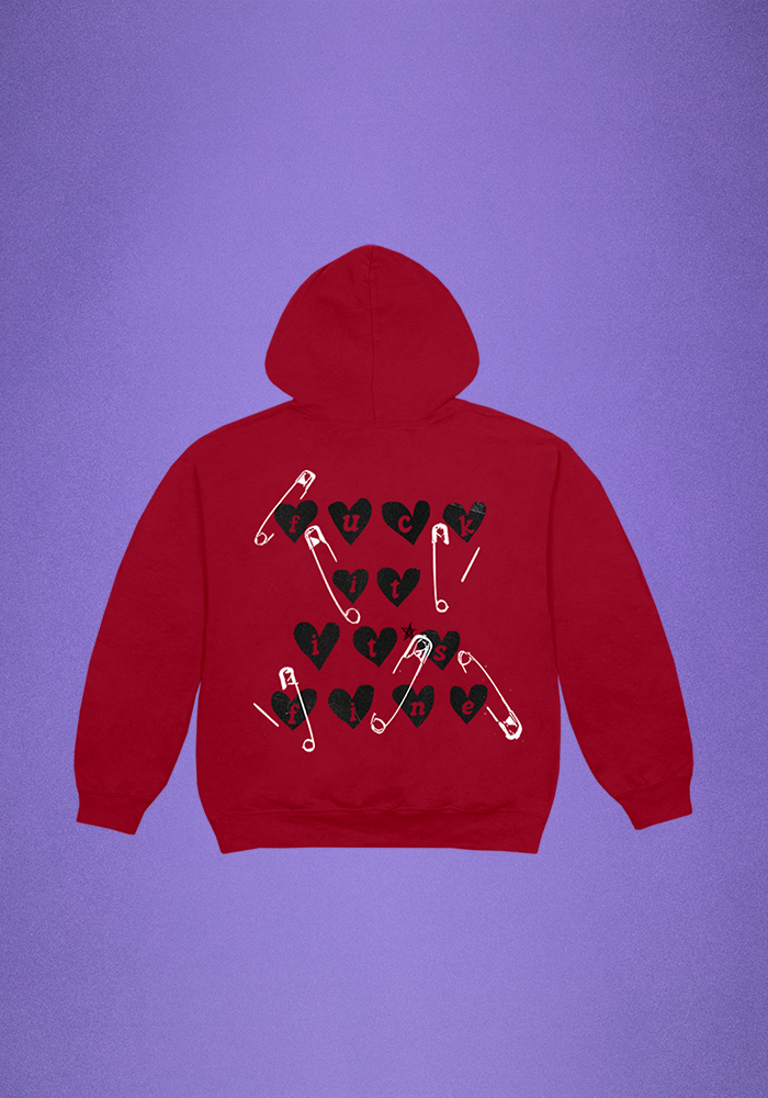 fuck it, it’s fine hoodie purple back background