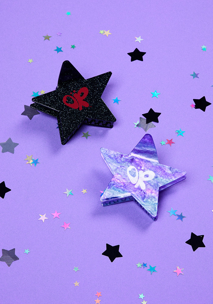 olivia rodrigo claw clips – set of 2 with glitter stars