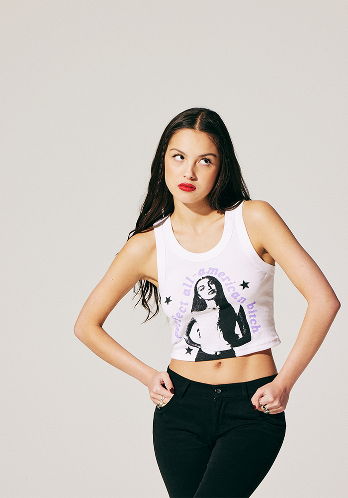 white perfect all-american b*tch crop tank lifestyle