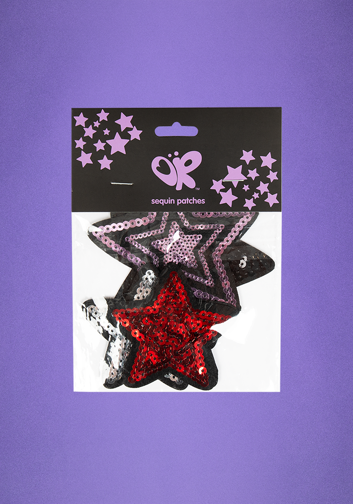 sequin star patch set in packaging 