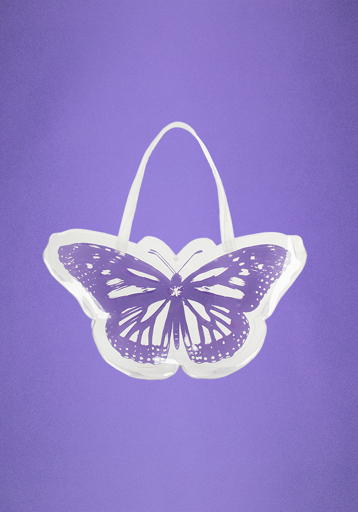 butterfly tote in clear 