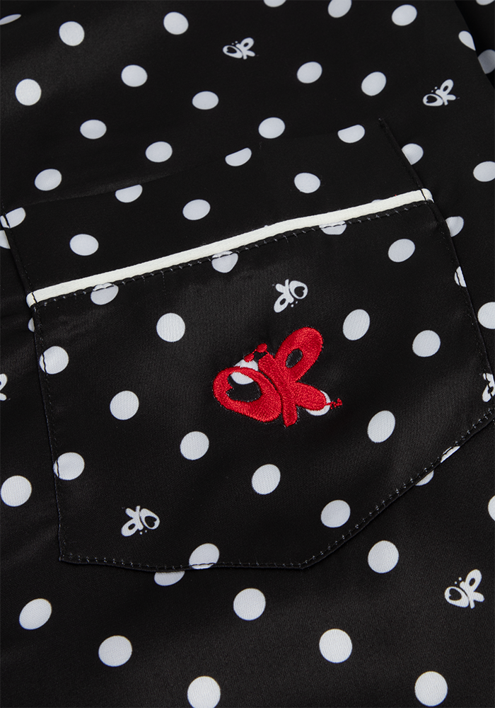Black Polka Dot OR Pajama Detail