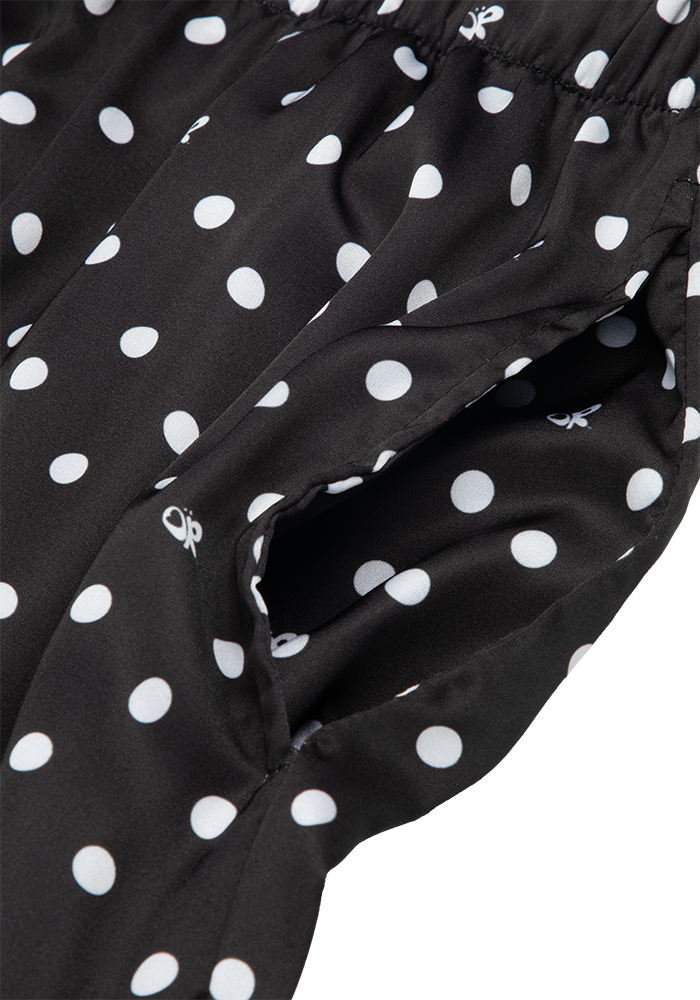 Black Polka Dot OR Pajama Pocket