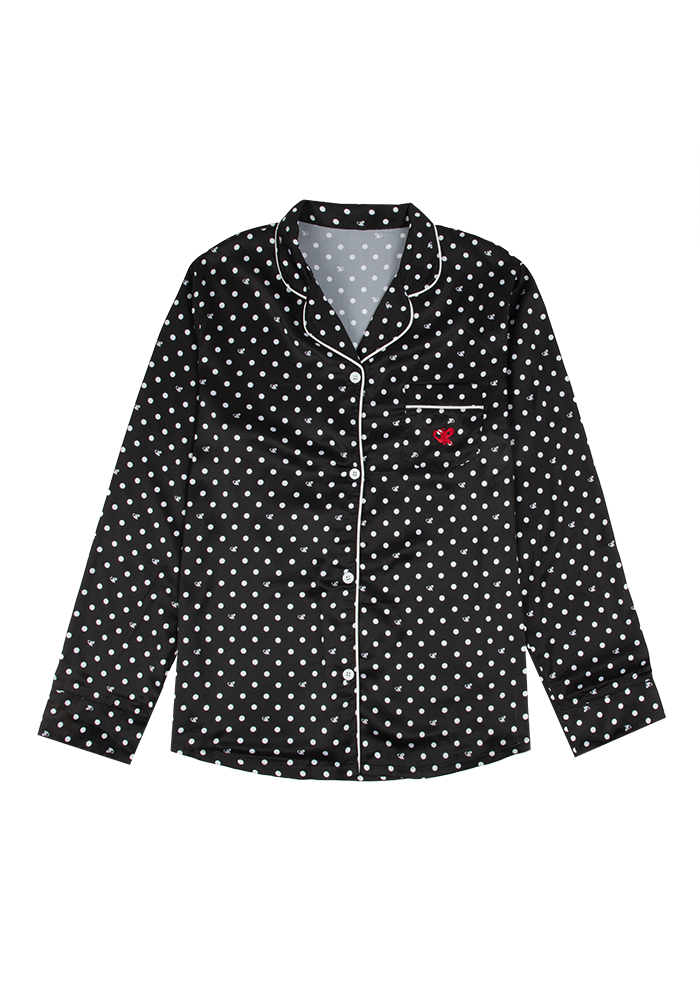 Black Polka Dot OR Pajama Top