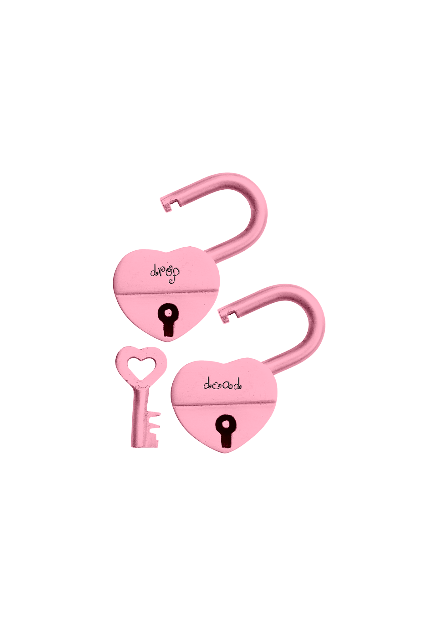 drop dead heart keyed padlock set
