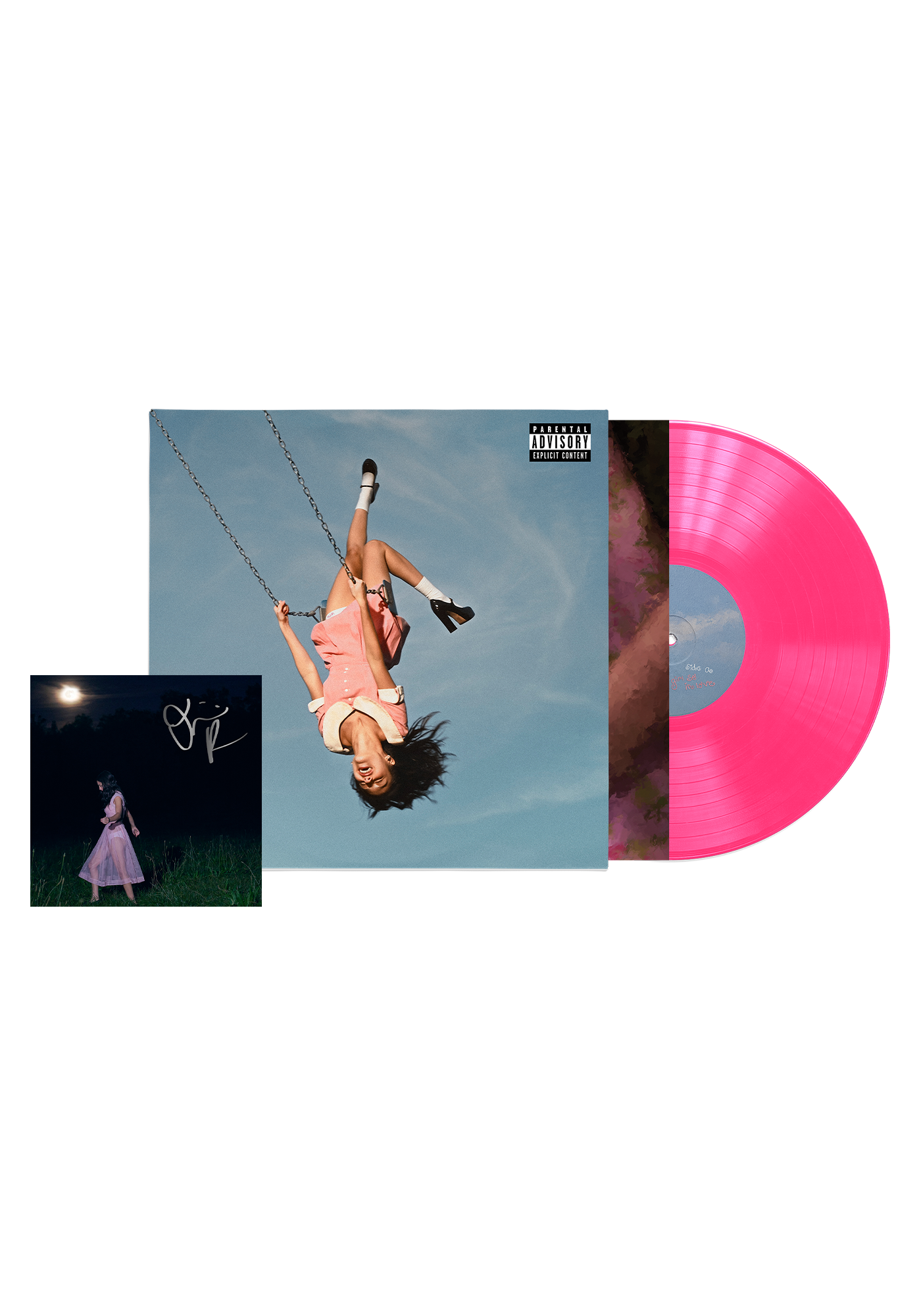 girl so in love - exclusive 'sticky sweet' hot pink vinyl + signed cd art card