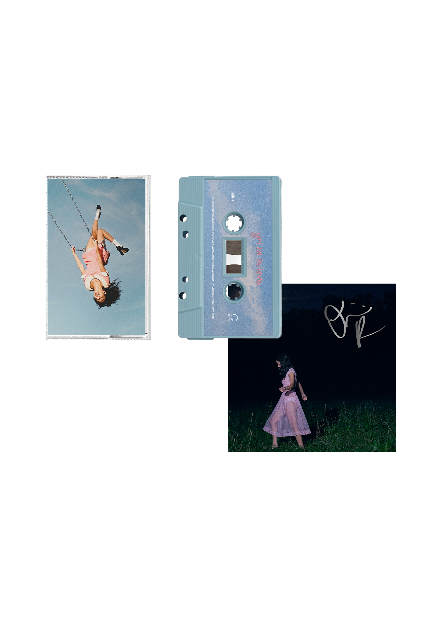 girl so in love - exclusive baby blue cassette + signed cd art card