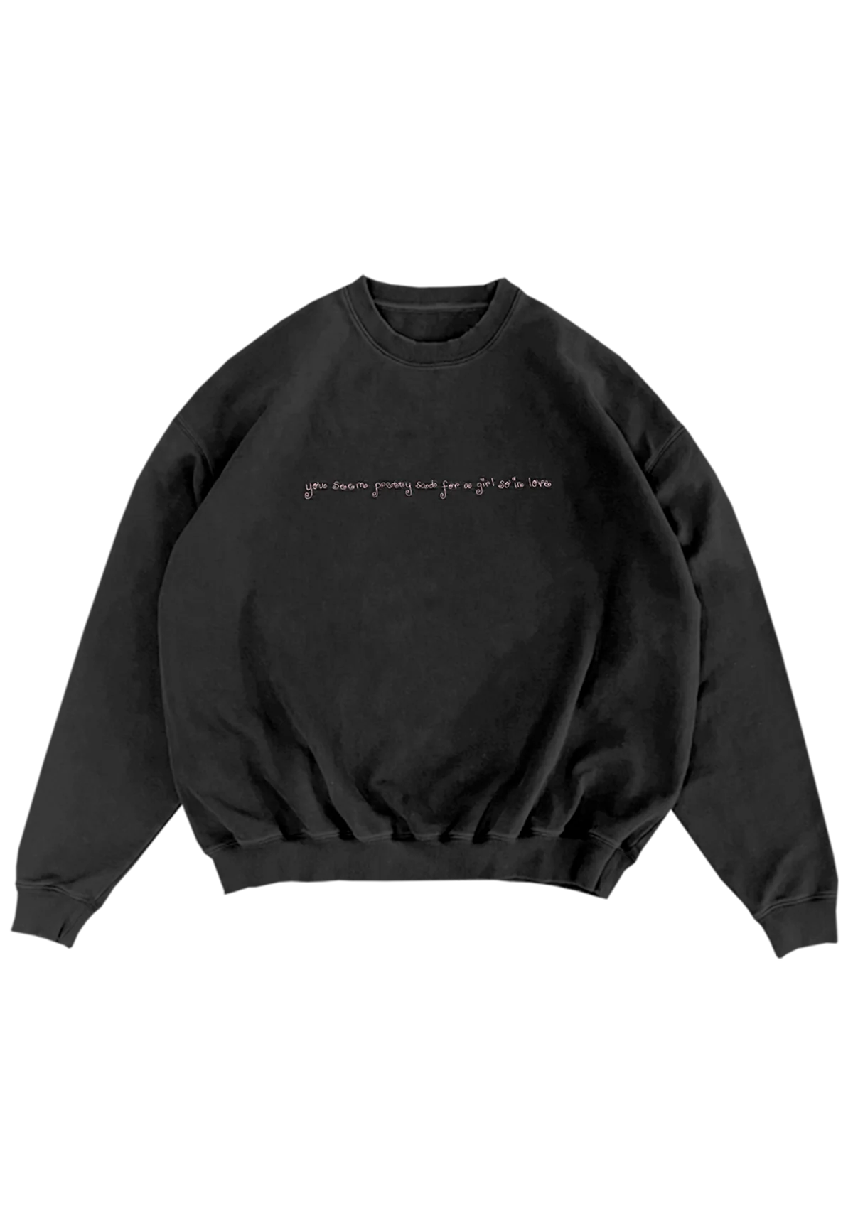 lace album cover embroidered crewneck front