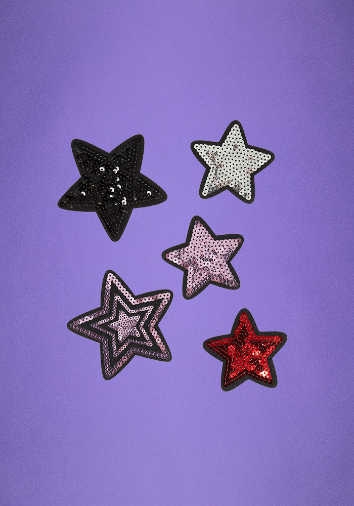 sequin star patch set