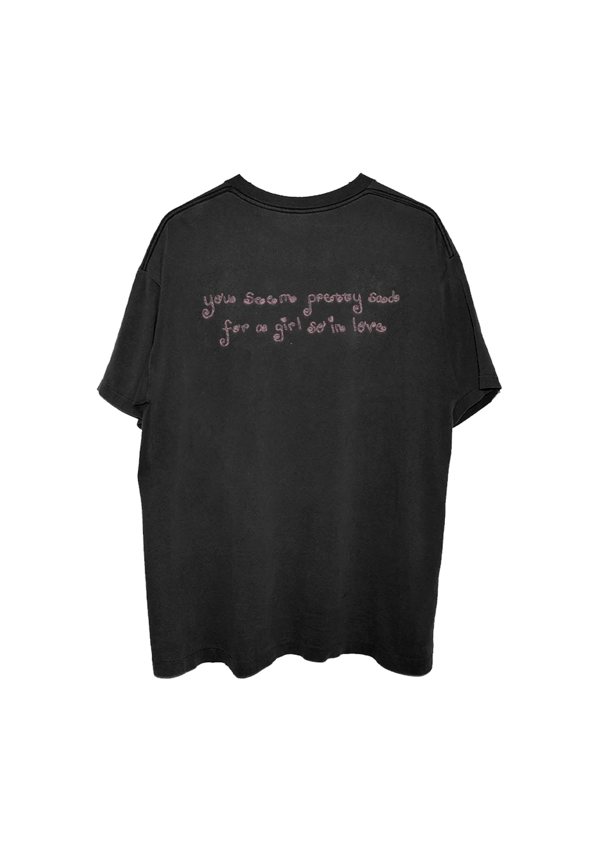 swing embroidered oversized black t-shirt back