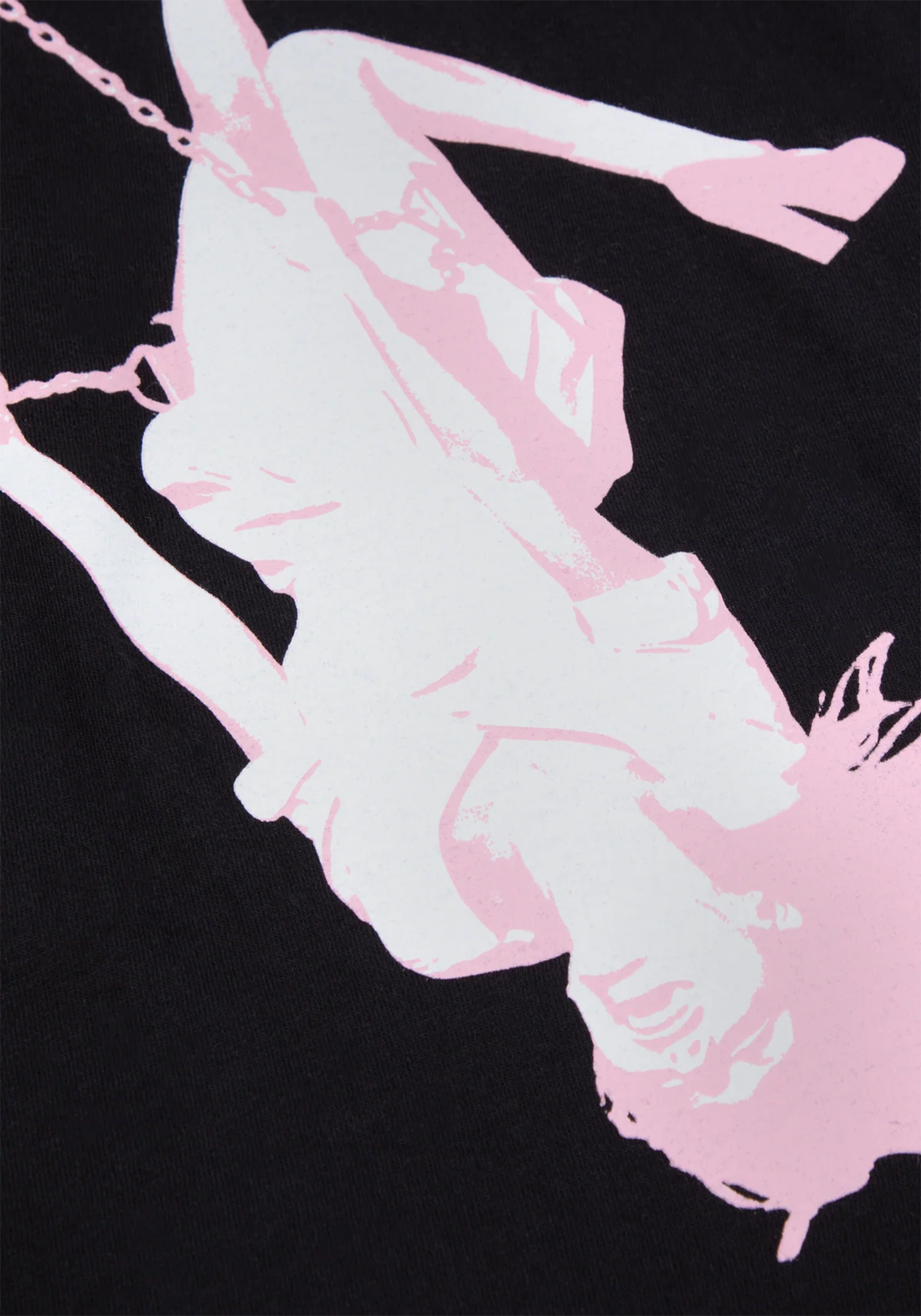 swing embroidered youth black t-shirt front details