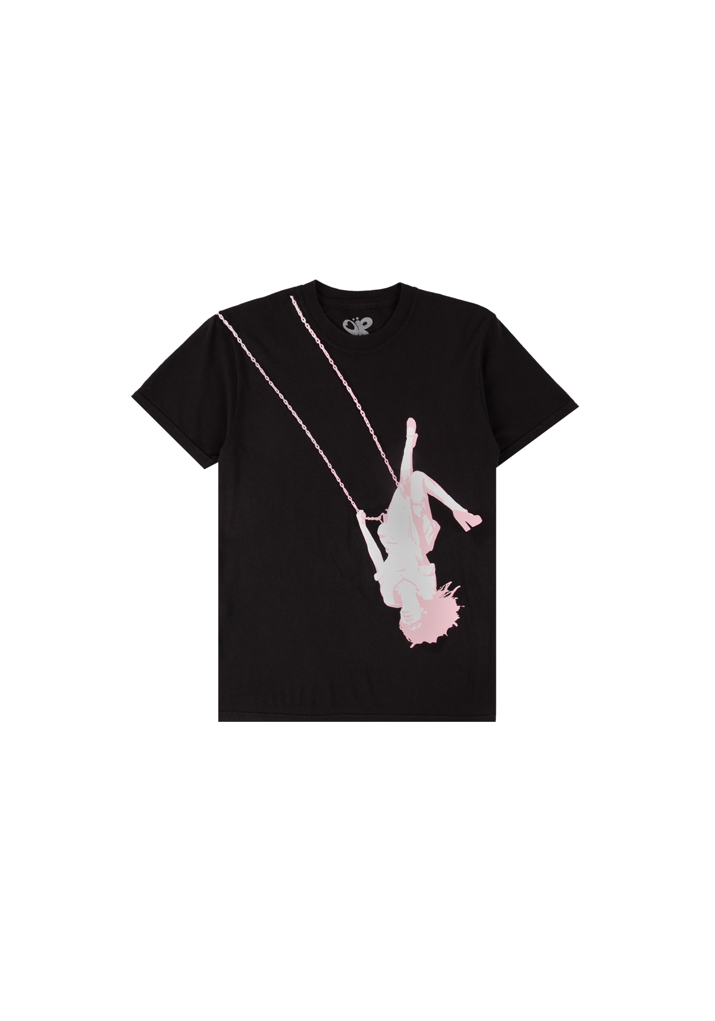 swing embroidered youth black t-shirt front